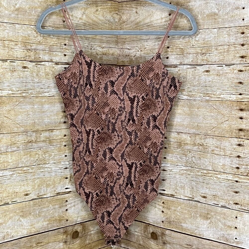 EXPRESS SEXY MINIMAL SNAKESKIN STRAPPY CASUAL CLASSIC NIGHT OUT BOLD BODYSUIT